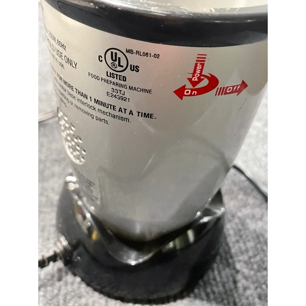 Magic Bullet MB1001 Personal Blender Replacement Motor Base Silver Black 250W
